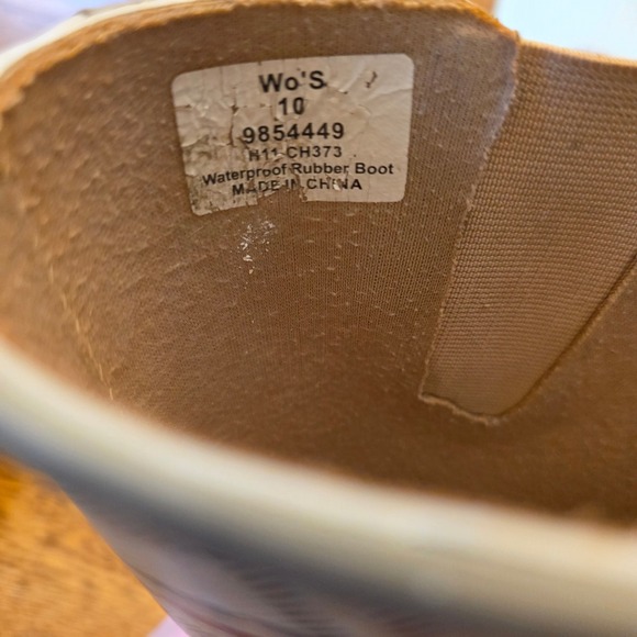 Sperry Top Sider Plaid Waterproof Rubber Boot Women's Size 10 Tall Rain Boots - Picture 9 of 14